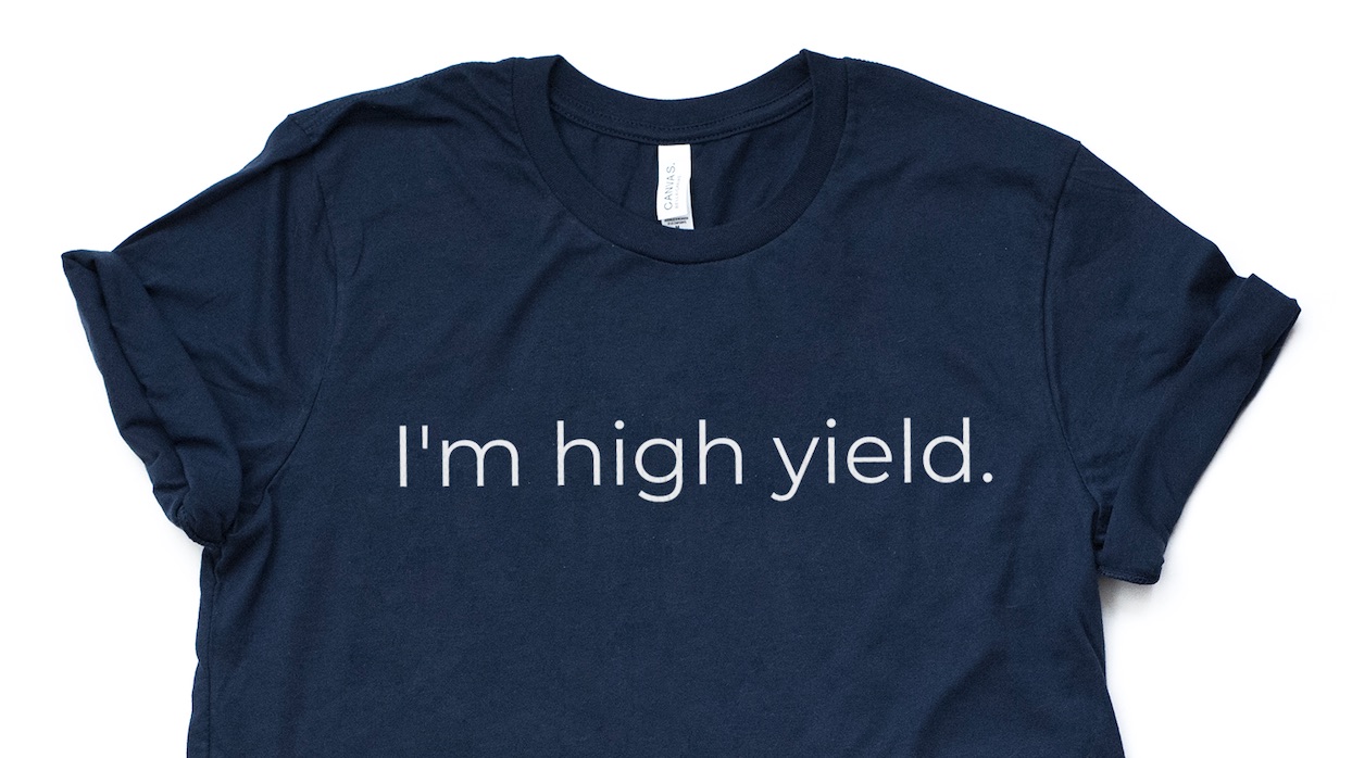 TShirt I'm High Yield Product Details